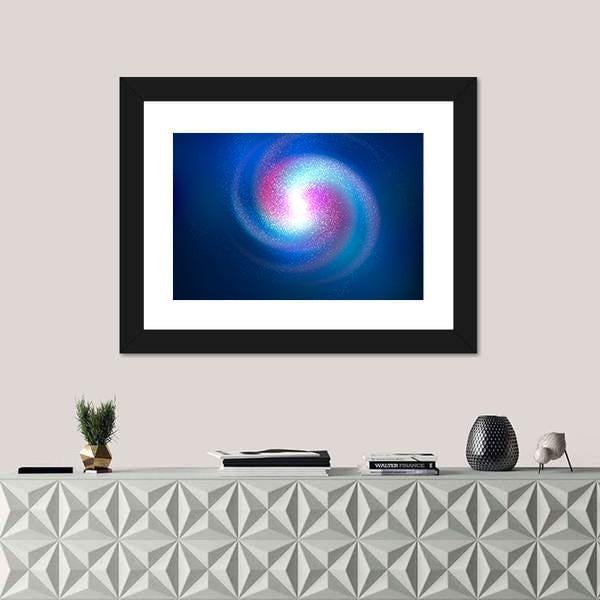 Spiral Nebula With Stars Canvas Wall Art-1 Piece-Framed Print-20" x 16"-Tiaracle