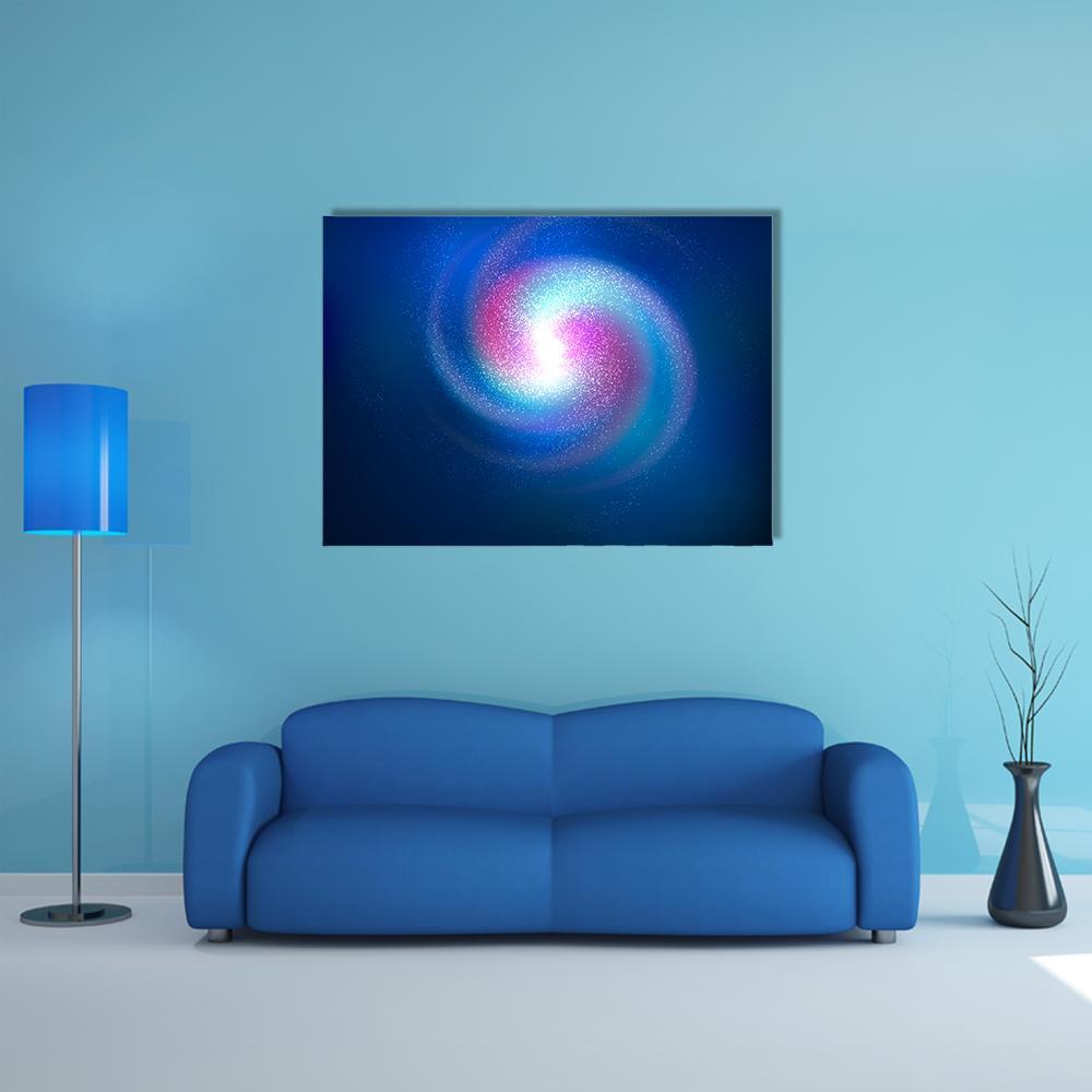 Spiral Nebula With Stars Canvas Wall Art-5 Horizontal-Gallery Wrap-22" x 12"-Tiaracle