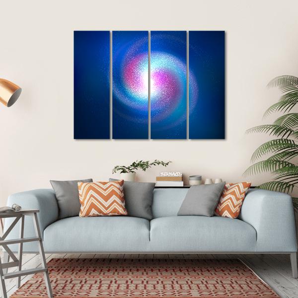 Spiral Nebula With Stars Canvas Wall Art-4 Horizontal-Gallery Wrap-34" x 24"-Tiaracle