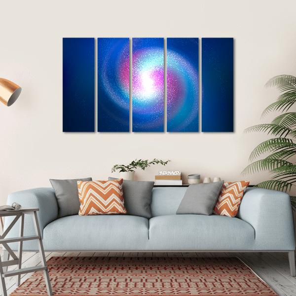 Spiral Nebula With Stars Canvas Wall Art-5 Horizontal-Gallery Wrap-22" x 12"-Tiaracle