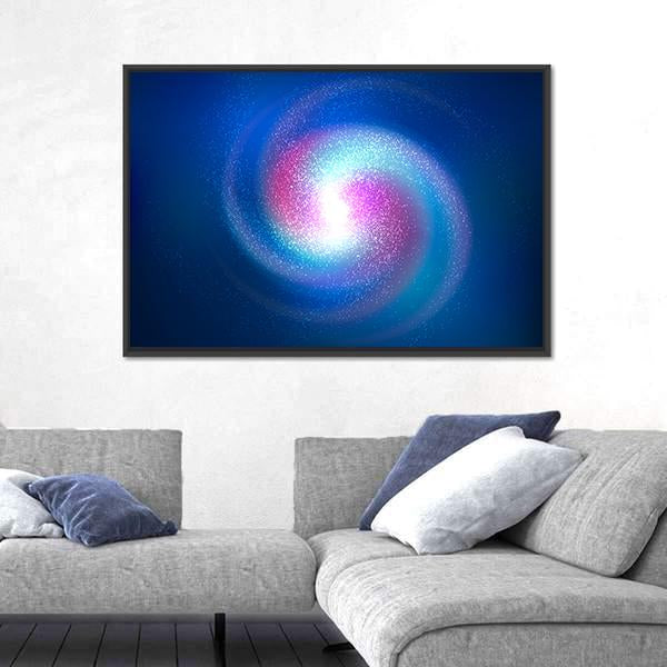 Spiral Nebula With Stars Canvas Wall Art-3 Horizontal-Gallery Wrap-25" x 16"-Tiaracle