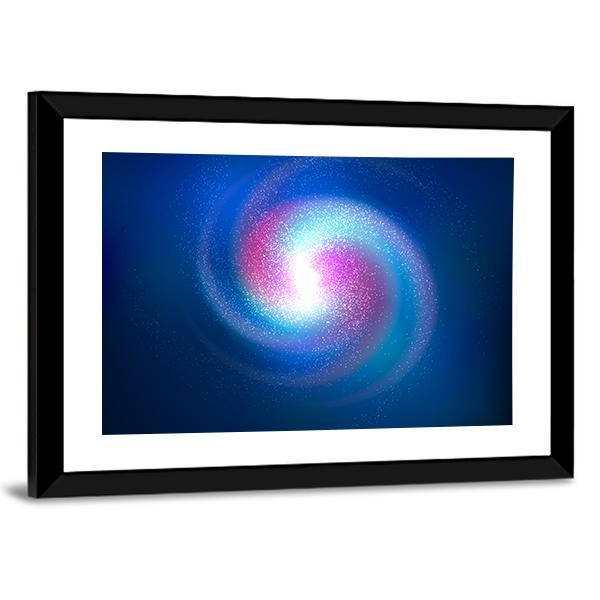 Spiral Nebula With Stars Canvas Wall Art-3 Horizontal-Gallery Wrap-25" x 16"-Tiaracle