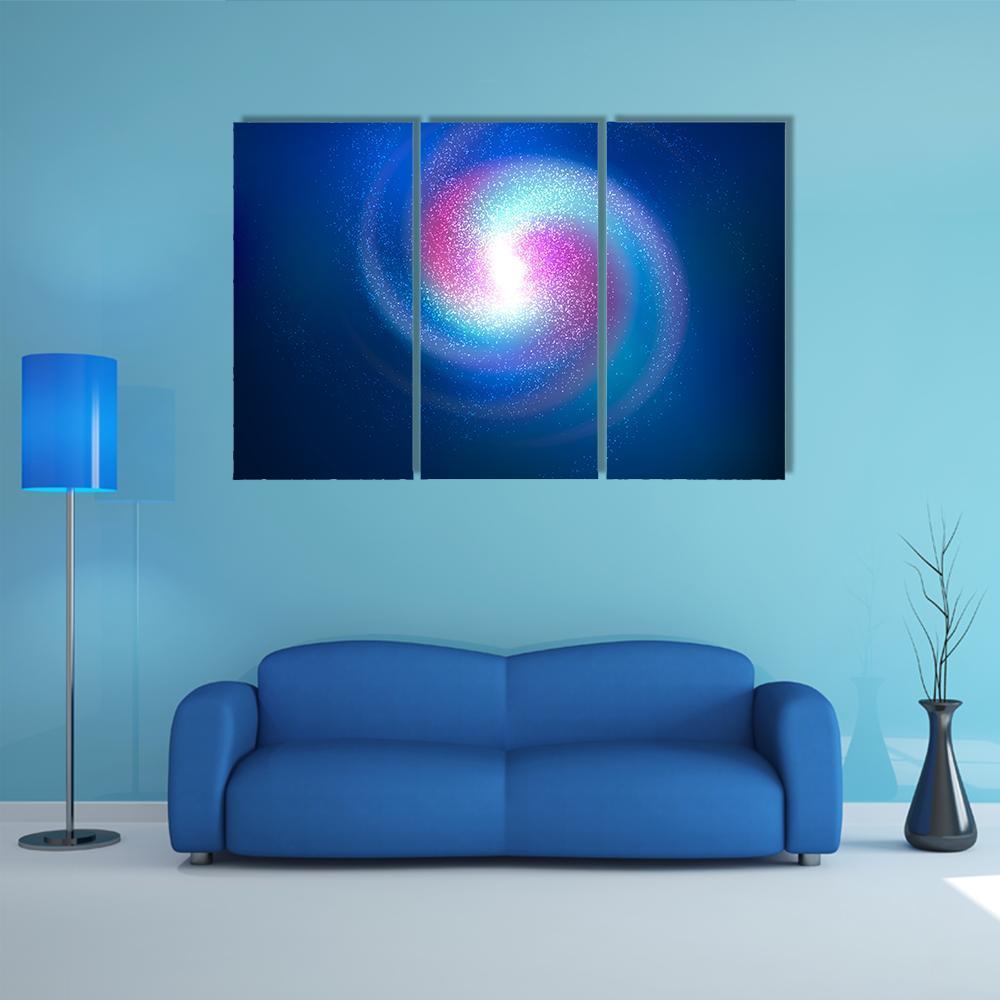Spiral Nebula With Stars Canvas Wall Art-3 Horizontal-Gallery Wrap-37" x 24"-Tiaracle