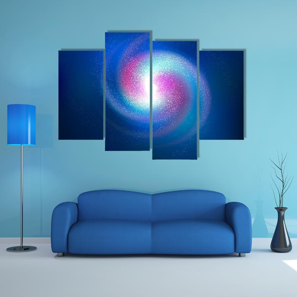 Spiral Nebula With Stars Canvas Wall Art-4 Pop-Gallery Wrap-50" x 32"-Tiaracle