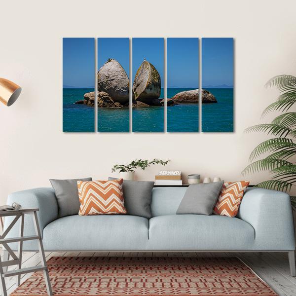 Split Apple Rock In New Zealand Canvas Wall Art-5 Horizontal-Gallery Wrap-22" x 12"-Tiaracle