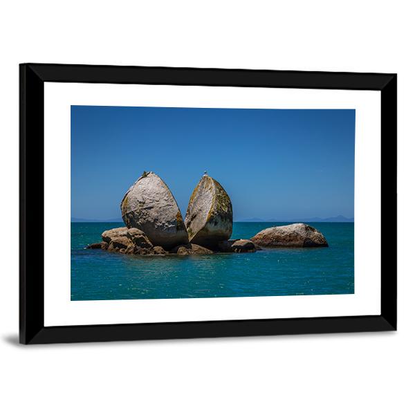 Split Apple Rock In New Zealand Panoramic Canvas Wall Art-1 Piece-36" x 12"-Tiaracle