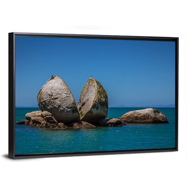 Split Apple Rock In New Zealand Panoramic Canvas Wall Art-1 Piece-36" x 12"-Tiaracle