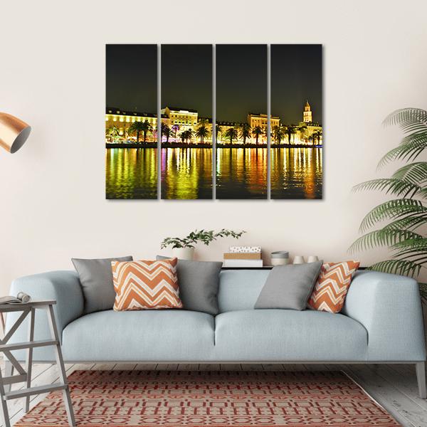 Old Town In Croatia Canvas Wall Art-4 Horizontal-Gallery Wrap-34" x 24"-Tiaracle