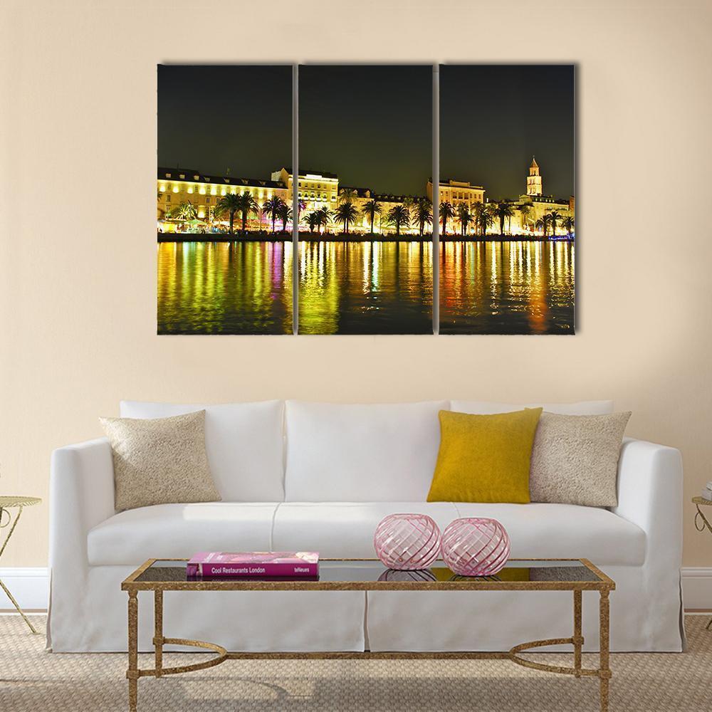 Old Town In Croatia Canvas Wall Art-3 Horizontal-Gallery Wrap-37" x 24"-Tiaracle