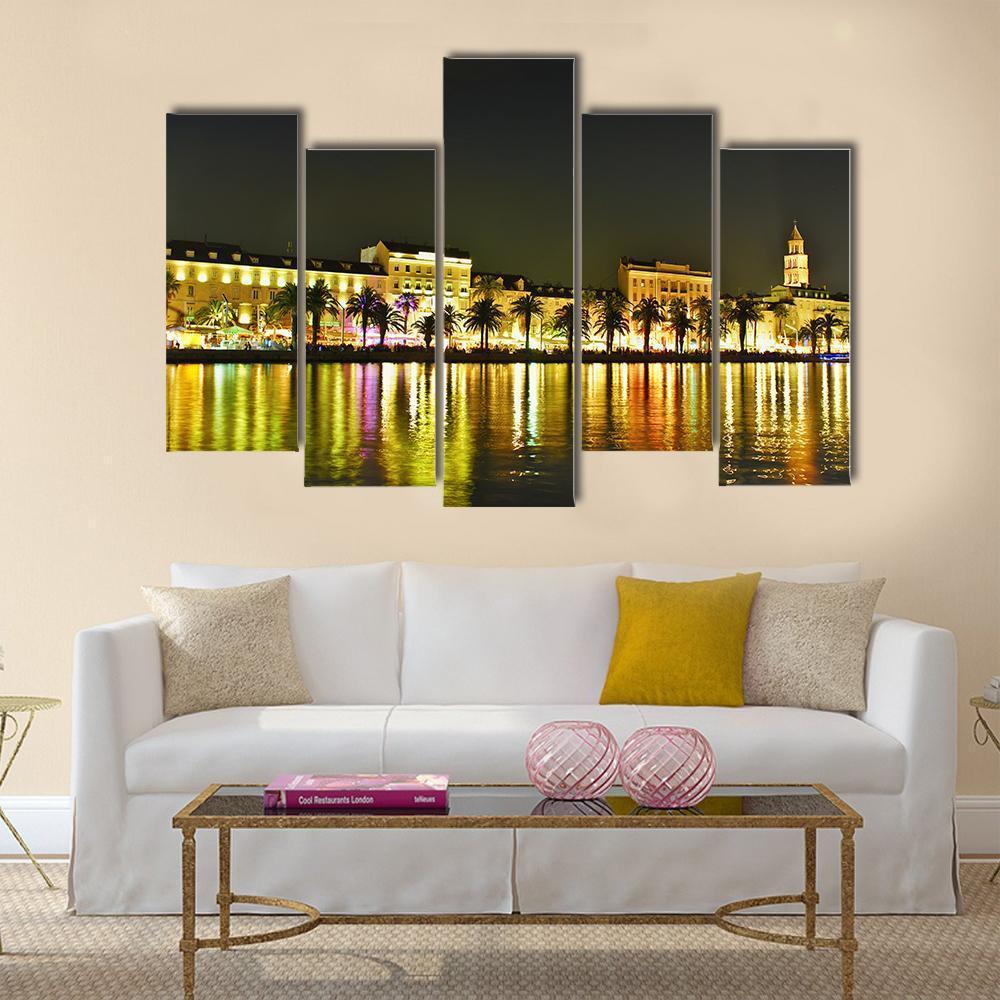 Old Town In Croatia Canvas Wall Art-5 Pop-Gallery Wrap-47" x 32"-Tiaracle