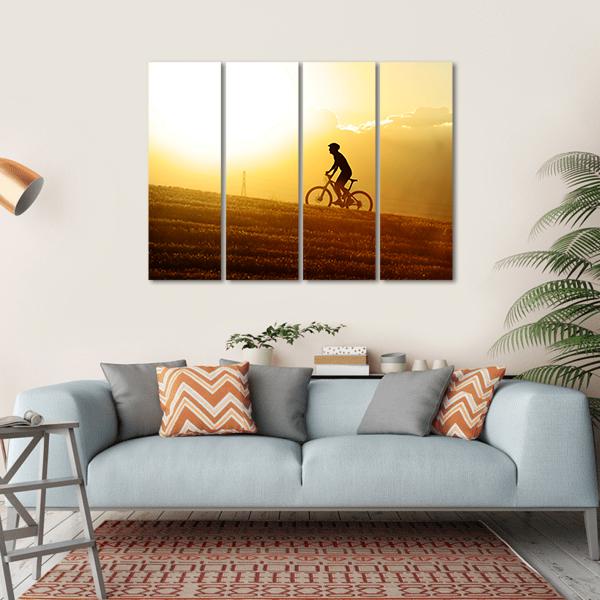 Sport Man Cycling Uphill Canvas Wall Art-1 Piece-Gallery Wrap-36" x 24"-Tiaracle