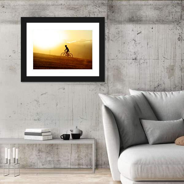 Sport Man Cycling Uphill Canvas Wall Art-3 Horizontal-Gallery Wrap-25" x 16"-Tiaracle