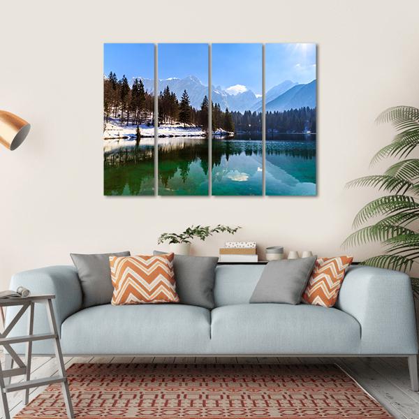 Spring At The Alpine Lake Canvas Wall Art-4 Horizontal-Gallery Wrap-34" x 24"-Tiaracle