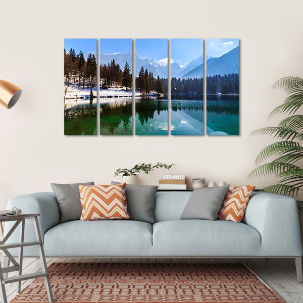 Spring At The Alpine Lake Canvas Wall Art-5 Horizontal-Gallery Wrap-22" x 12"-Tiaracle