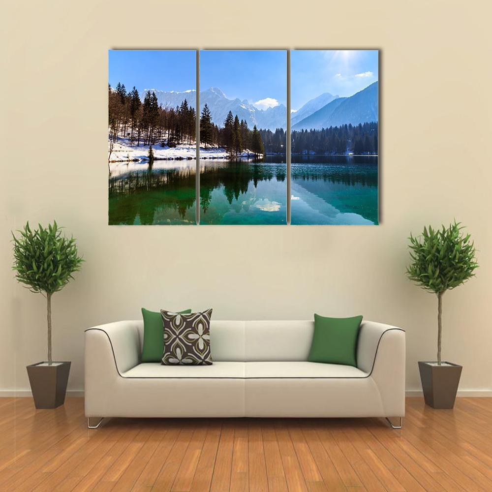 Spring At The Alpine Lake Canvas Wall Art-3 Horizontal-Gallery Wrap-37" x 24"-Tiaracle