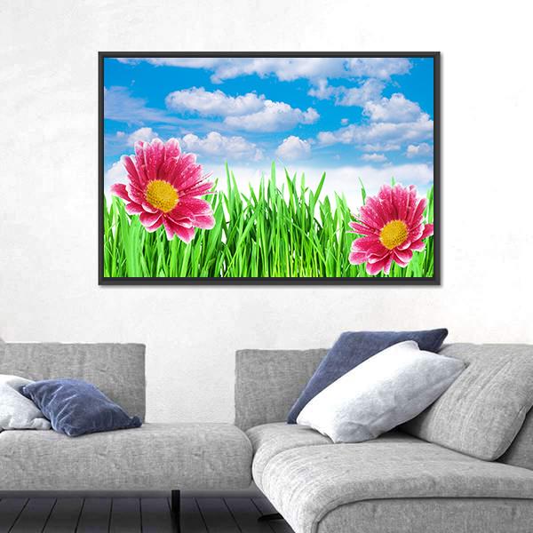 Spring Flowers Vertical Canvas Wall Art-3 Vertical-Gallery Wrap-12" x 25"-Tiaracle