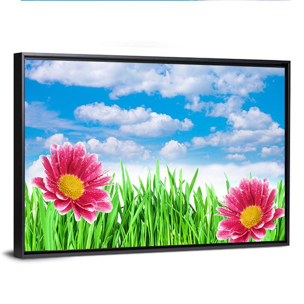 Spring Flowers Vertical Canvas Wall Art-3 Vertical-Gallery Wrap-12" x 25"-Tiaracle