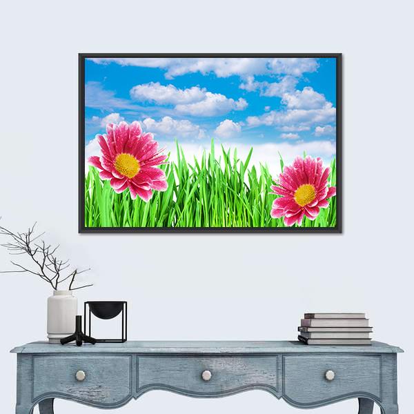 Spring Flowers Vertical Canvas Wall Art-3 Vertical-Gallery Wrap-12" x 25"-Tiaracle