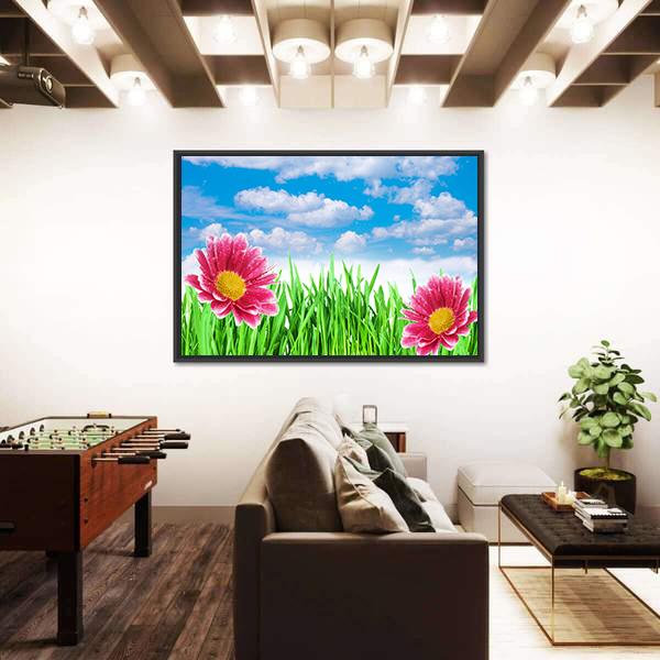 Spring Flowers Vertical Canvas Wall Art-3 Vertical-Gallery Wrap-12" x 25"-Tiaracle