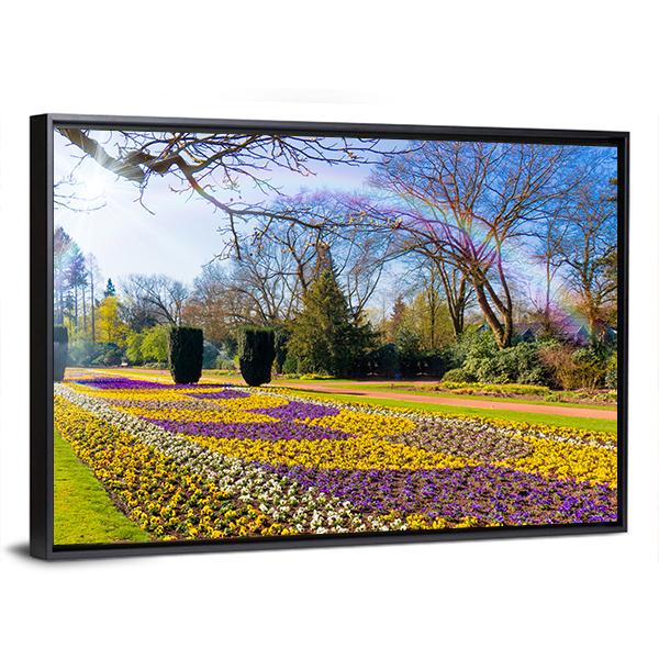 Spring Garden Scenery Canvas Wall Art-3 Horizontal-Gallery Wrap-25" x 16"-Tiaracle