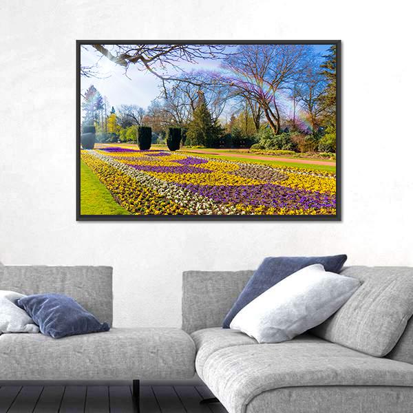 Spring Garden Scenery Canvas Wall Art-3 Horizontal-Gallery Wrap-25" x 16"-Tiaracle