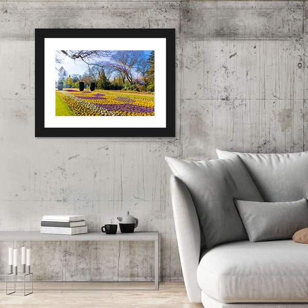 Spring Garden Scenery Canvas Wall Art-3 Horizontal-Gallery Wrap-25" x 16"-Tiaracle
