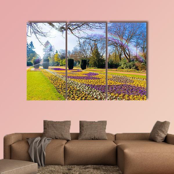 Spring Garden Scenery Canvas Wall Art-3 Horizontal-Gallery Wrap-25" x 16"-Tiaracle