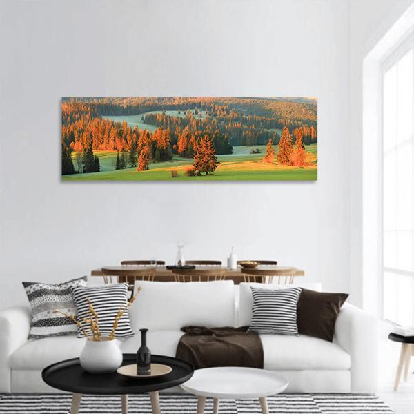 Spring Green Valley Panoramic Canvas Wall Art-1 Piece-36" x 12"-Tiaracle