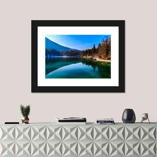 Spring In The Alpine Lake Canvas Wall Art-1 Piece-Framed Print-20" x 16"-Tiaracle