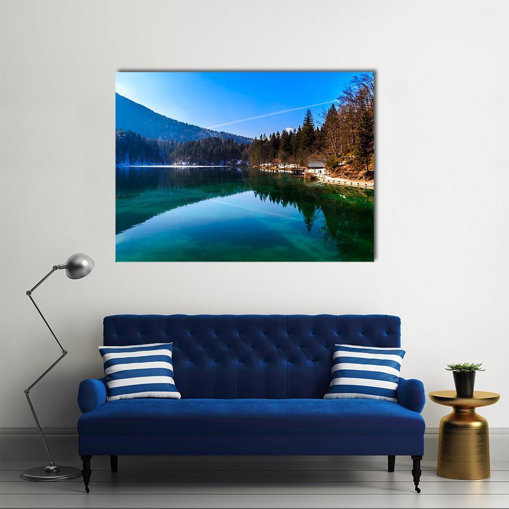 Spring In The Alpine Lake Canvas Wall Art-5 Star-Gallery Wrap-62" x 32"-Tiaracle