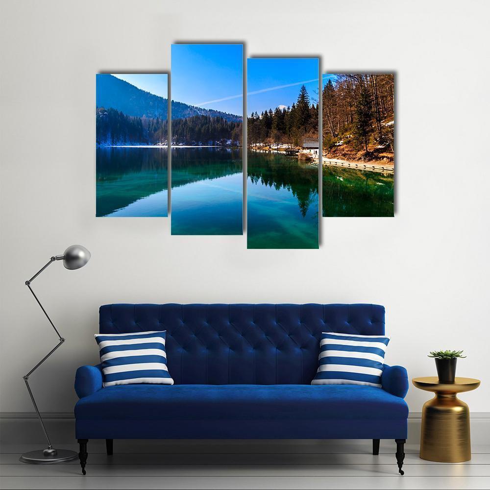 Spring In The Alpine Lake Canvas Wall Art-4 Pop-Gallery Wrap-50" x 32"-Tiaracle