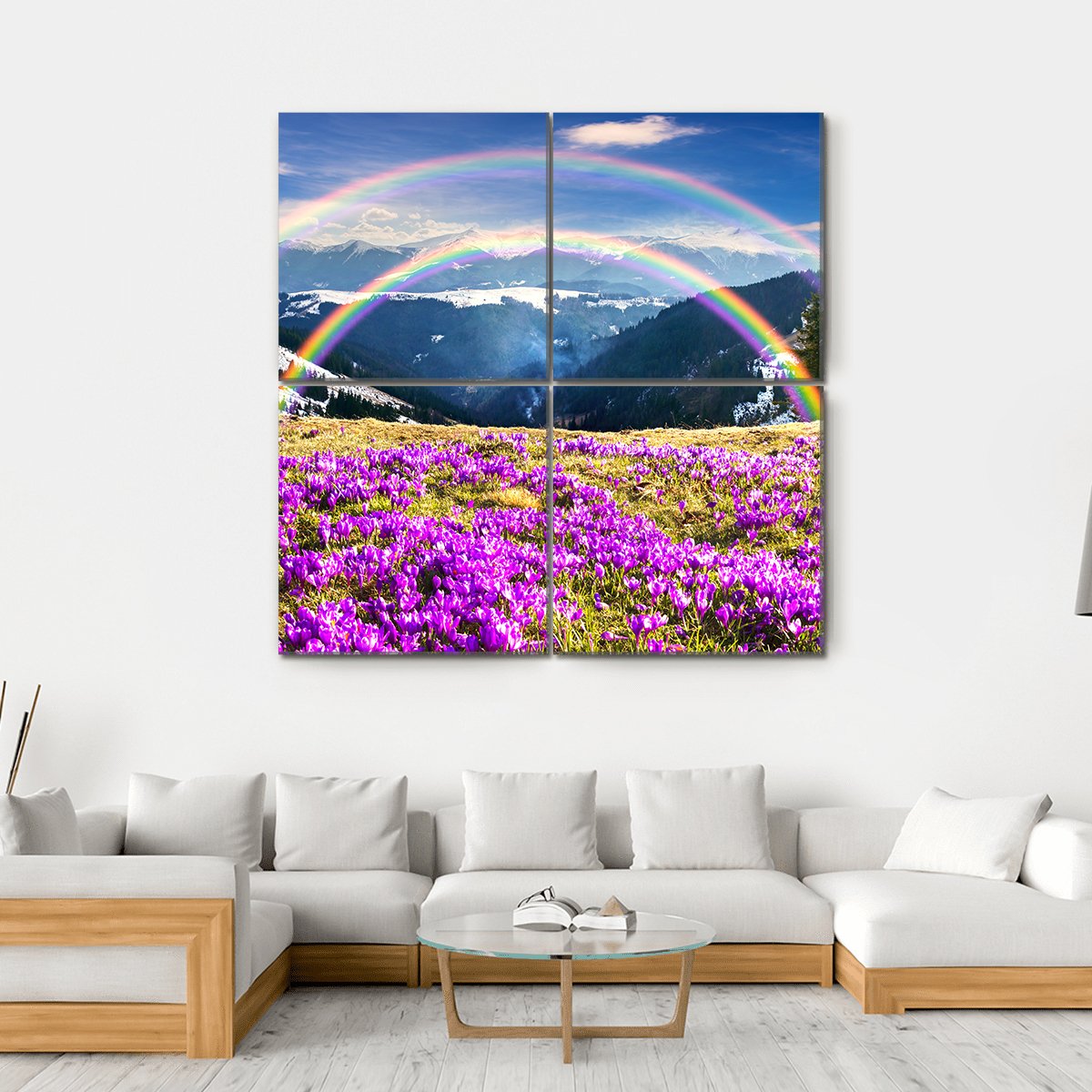 Spring In Wild Mountains Of Ukraine Canvas Wall Art-4 Square-Gallery Wrap-17" x 17"-Tiaracle