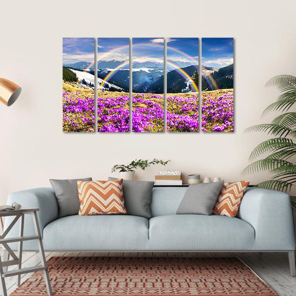 Spring In Wild Mountains Of Ukraine Canvas Wall Art-5 Horizontal-Gallery Wrap-22" x 12"-Tiaracle