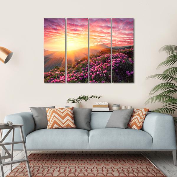 Spring Landscape In Mountains And The Sky With Clouds Canvas Wall Art-1 Piece-Gallery Wrap-36" x 24"-Tiaracle