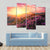Spring Mountains Landscape & Cloudy Sunset Canvas Wall Art-4 Pop-Gallery Wrap-50" x 32"-Tiaracle