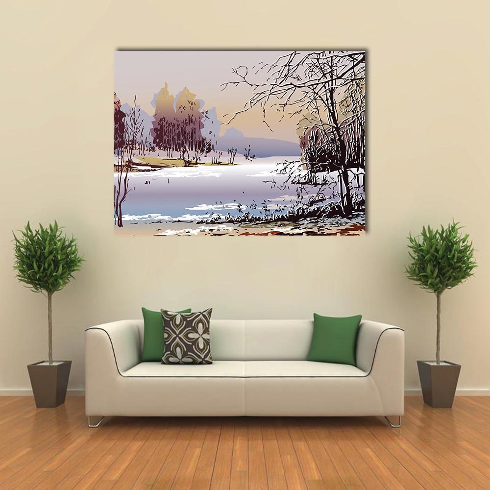 Spring Landscape In Sunny Weather Canvas Wall Art-1 Piece-Gallery Wrap-48" x 32"-Tiaracle