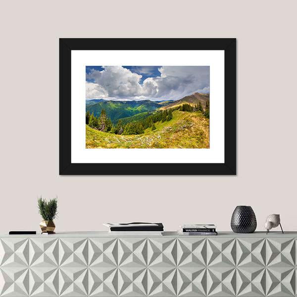 Spring Landscape In The Carpathian Mountains Canvas Wall Art-1 Piece-Framed Print-20" x 16"-Tiaracle