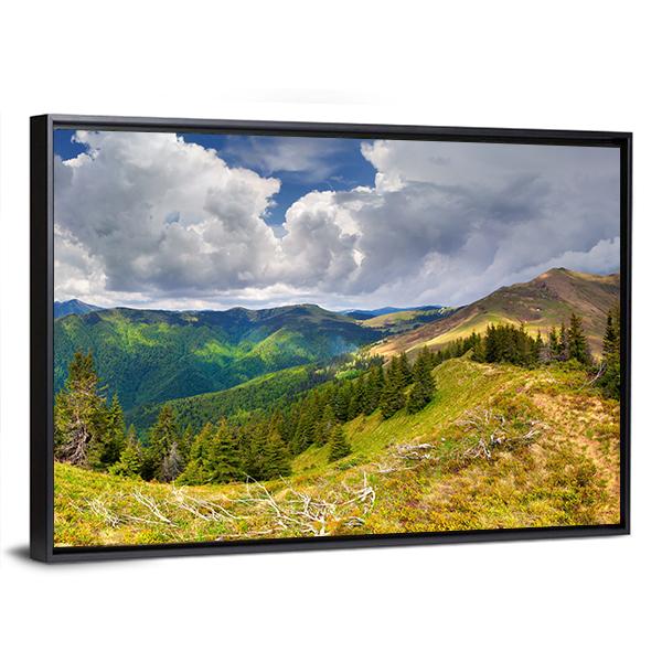 Spring Landscape In The Carpathian Mountains Canvas Wall Art-3 Horizontal-Gallery Wrap-25" x 16"-Tiaracle