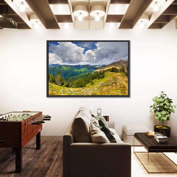 Spring Landscape In The Carpathian Mountains Canvas Wall Art-3 Horizontal-Gallery Wrap-25" x 16"-Tiaracle