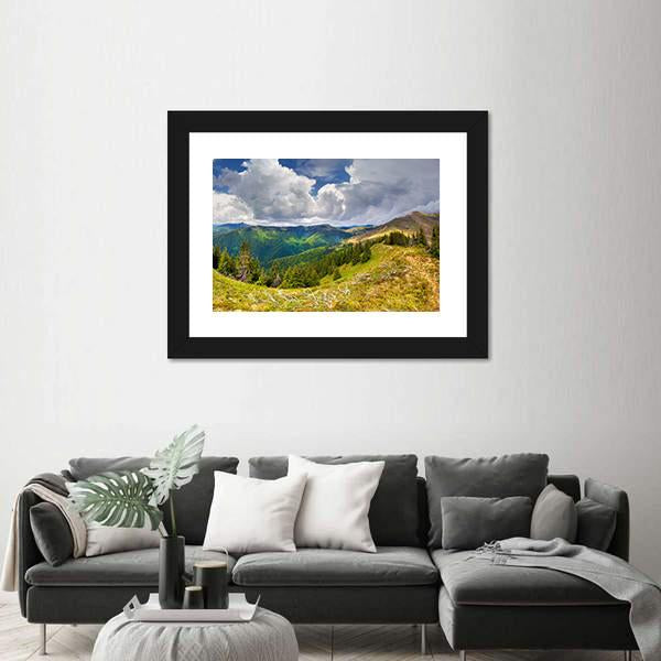Spring Landscape In The Carpathian Mountains Canvas Wall Art-3 Horizontal-Gallery Wrap-25" x 16"-Tiaracle