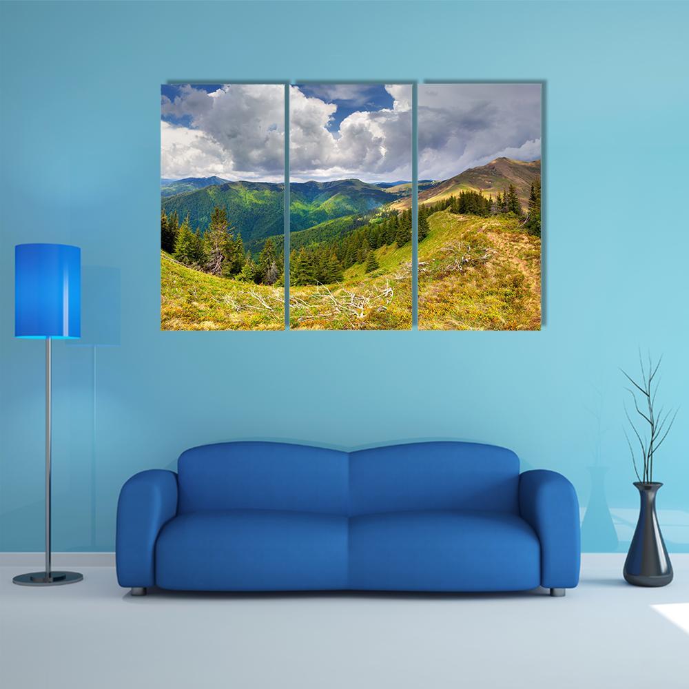 Spring Landscape In The Carpathian Mountains Canvas Wall Art-3 Horizontal-Gallery Wrap-37" x 24"-Tiaracle