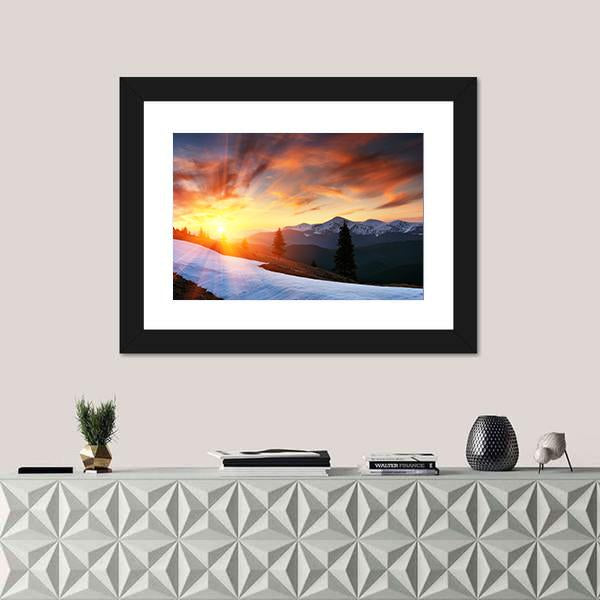 Spring Landscape With The Cloudy Sky Canvas Wall Art-1 Piece-Framed Print-20" x 16"-Tiaracle