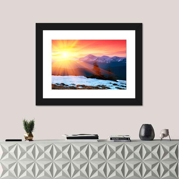 Spring Landscape With The Cloudy Sky Canvas Wall Art-1 Piece-Framed Print-20&quot; x 16&quot;-Tiaracle