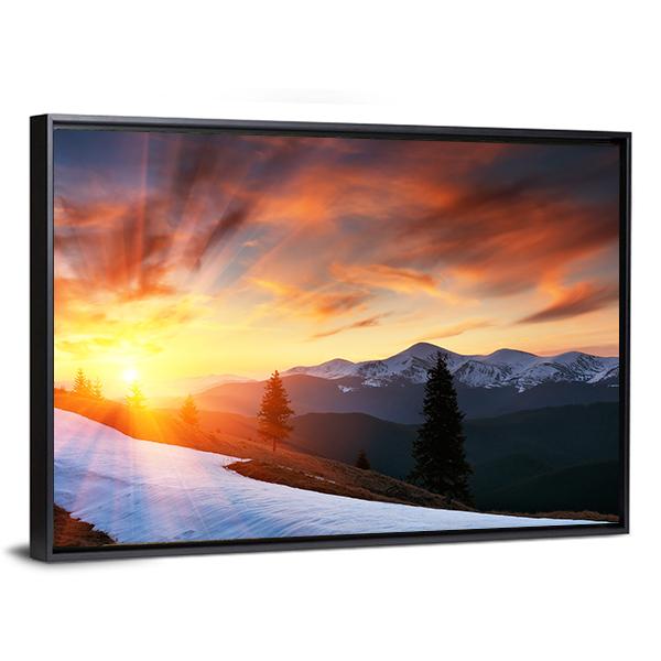 Spring Landscape With The Cloudy Sky Canvas Wall Art-3 Horizontal-Gallery Wrap-25" x 16"-Tiaracle