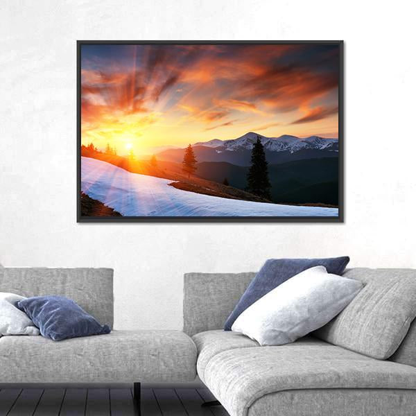 Spring Landscape With The Cloudy Sky Canvas Wall Art-3 Horizontal-Gallery Wrap-25" x 16"-Tiaracle