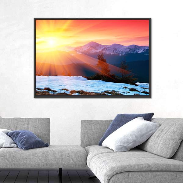 Spring Landscape With The Cloudy Sky Canvas Wall Art-3 Horizontal-Gallery Wrap-25" x 16"-Tiaracle