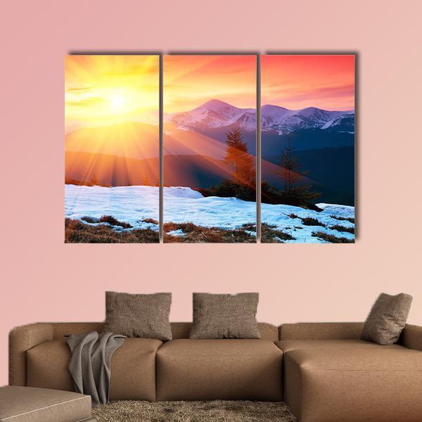 Spring Landscape With The Cloudy Sky Canvas Wall Art-3 Horizontal-Gallery Wrap-37" x 24"-Tiaracle