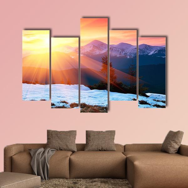 Spring Landscape With The Cloudy Sky Canvas Wall Art-5 Pop-Gallery Wrap-47&quot; x 32&quot;-Tiaracle