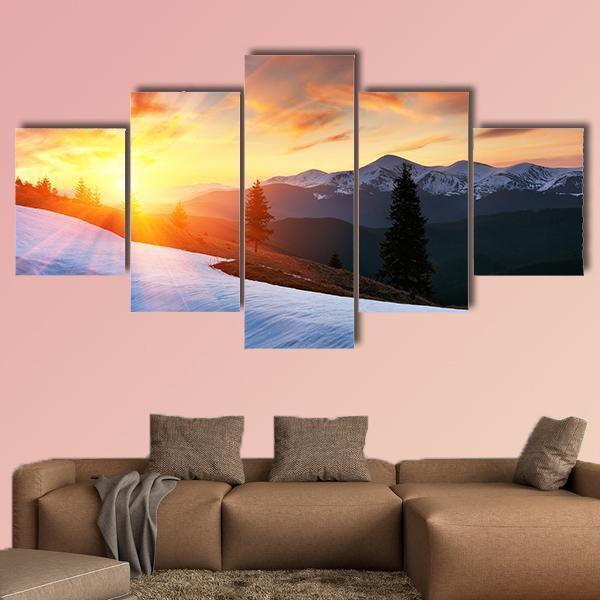 Spring Landscape With The Cloudy Sky Canvas Wall Art-1 Piece-Gallery Wrap-48" x 32"-Tiaracle