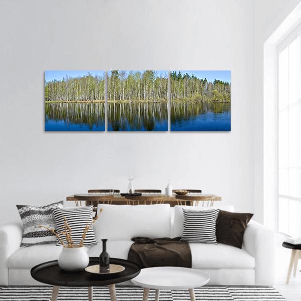 The Spring River Russia Panoramic Canvas Wall Art-1 Piece-36" x 12"-Tiaracle